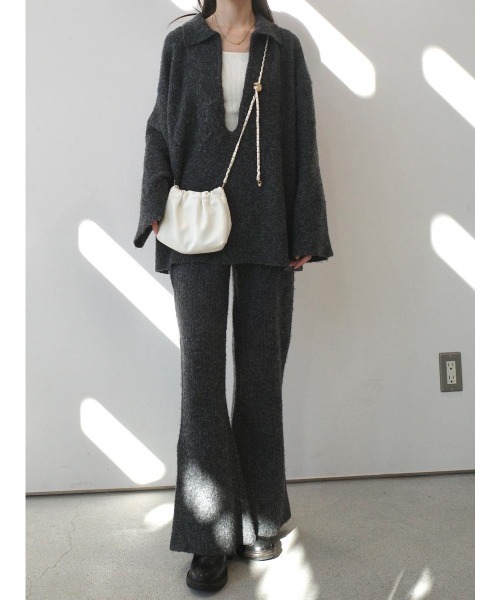 amel(エイメル)の「リラックスニットセットアップ / チャコール(デニムパンツ・レディース・チャコールグレー・FREE)」の2枚目の写真