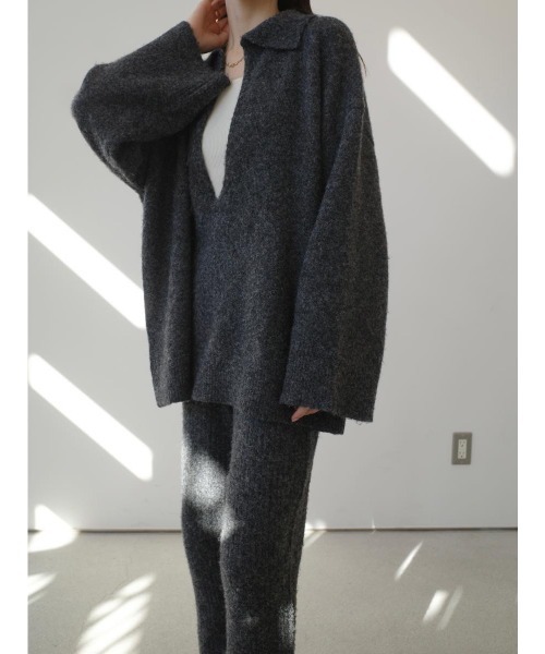 amel(エイメル)の「リラックスニットセットアップ / チャコール(デニムパンツ・レディース・チャコールグレー・FREE)」の8枚目の写真