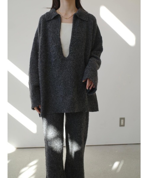 amel(エイメル)の「リラックスニットセットアップ / チャコール(デニムパンツ・レディース・チャコールグレー・FREE)」の9枚目の写真