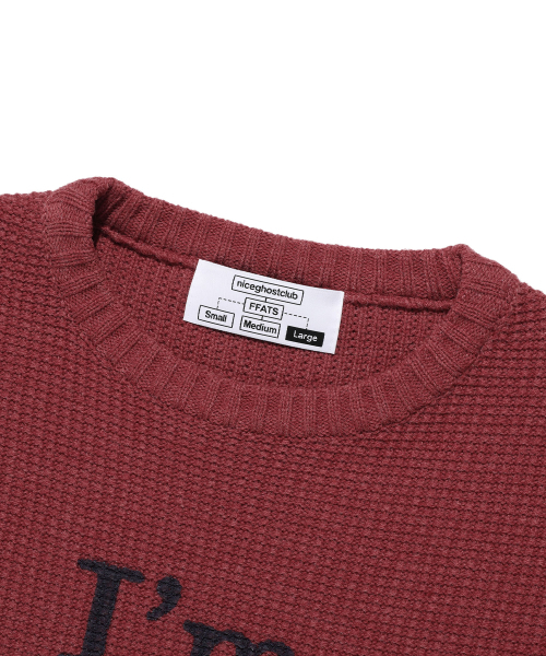 NICE GHOST CLUB（ナイスゴーストクラブ）の「FFATS POSITION KNIT_RED(NG2EFUK611A)（ニット/セーター・レディース・レッド・S/M/L）」の3枚目の写真