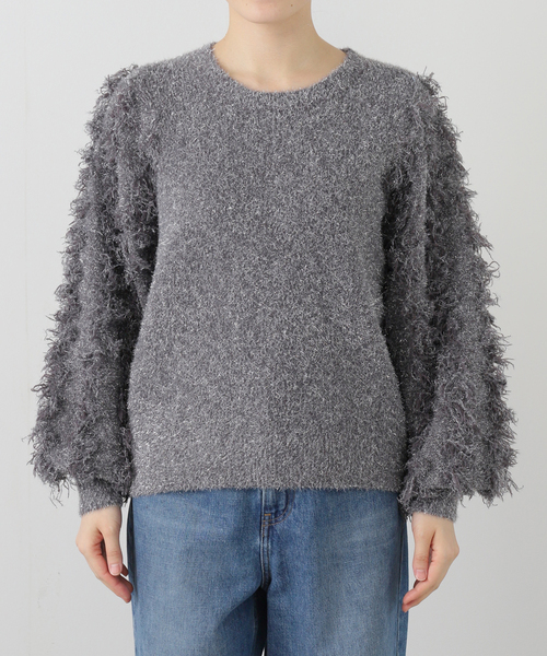 La TOTALITE（ラトータリテ）の「【洗える】ラメジャガードフリンジプルオーバー（ニット/セーター・レディース・ホワイト/グレー・FREE）」の13枚目の写真