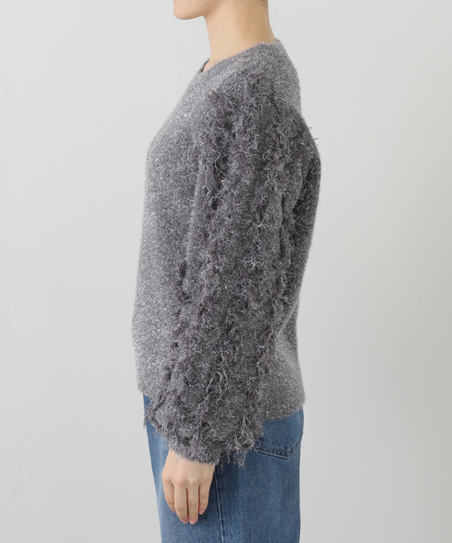 La TOTALITE（ラトータリテ）の「【洗える】ラメジャガードフリンジプルオーバー（ニット/セーター・レディース・ホワイト/グレー・FREE）」の14枚目の写真