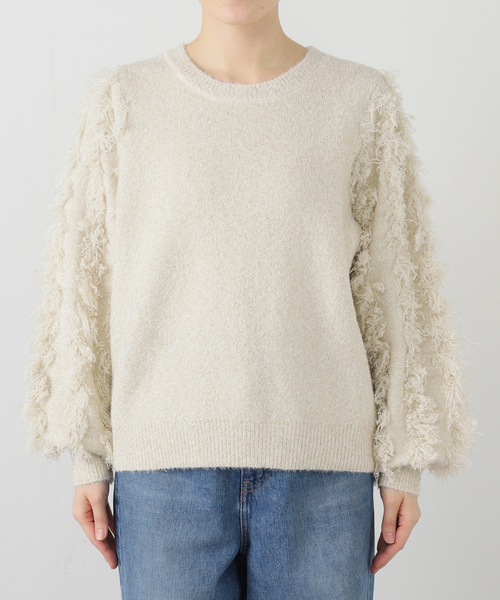 La TOTALITE（ラトータリテ）の「【洗える】ラメジャガードフリンジプルオーバー（ニット/セーター・レディース・ホワイト/グレー・FREE）」の22枚目の写真