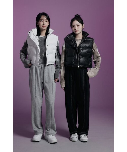 APOSTROPHE COMMA(アポストロフィコンマ)の「グロッシークロップパディングベスト(ホワイト)(ダウンベスト・レディース・その他・LARGE/MEDIUM/SMALL)」の5枚目の写真