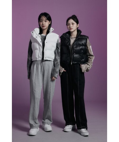 APOSTROPHE COMMA(アポストロフィコンマ)の「グロッシークロップパディングベスト(ホワイト)(ダウンベスト・レディース・その他・LARGE/MEDIUM/SMALL)」の6枚目の写真