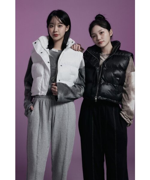 APOSTROPHE COMMA(アポストロフィコンマ)の「グロッシークロップパディングベスト(ホワイト)(ダウンベスト・レディース・その他・LARGE/MEDIUM/SMALL)」の8枚目の写真
