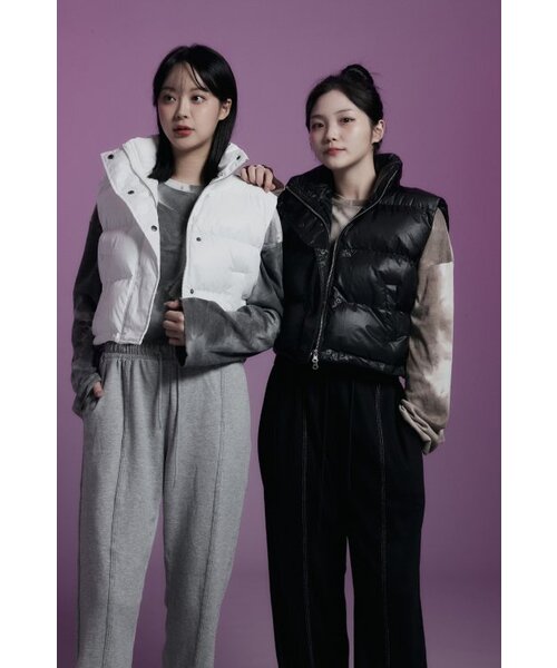 APOSTROPHE COMMA(アポストロフィコンマ)の「グロッシークロップパディングベスト(ホワイト)(ダウンベスト・レディース・その他・LARGE/MEDIUM/SMALL)」の9枚目の写真