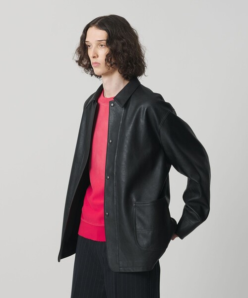 MONKEY TIME（モンキータイム）の「レザーライク カバーオール（ブルゾン・メンズ・ブラック・XL/L/M/S）」の6枚目の写真