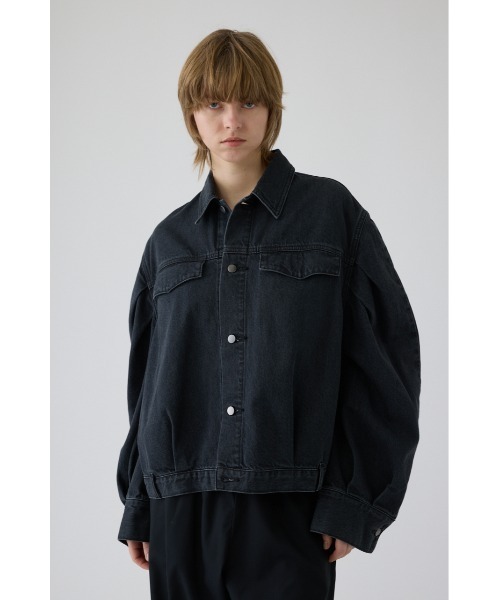 RIM.ARK（リムアーク）の「Big puff sleeve denim JK ビッグ パフ スリーブ デニム ジャケット（デニムジャケット・レディース・ブラック/ブルー・38/36）」の2枚目の写真