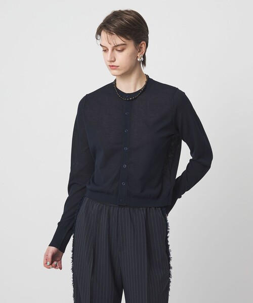 ASTRAET(アストラット)の「<ASTRAET>18G リバーシブル クルーネックカーディガン(カーディガン/ボレロ・レディース・ライトグレー/ダークブラウン/ネイビー・FREE)」の3枚目の写真