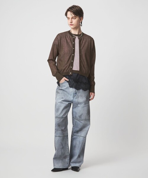 ASTRAET(アストラット)の「<ASTRAET>18G リバーシブル クルーネックカーディガン(カーディガン/ボレロ・レディース・ライトグレー/ダークブラウン/ネイビー・FREE)」の5枚目の写真