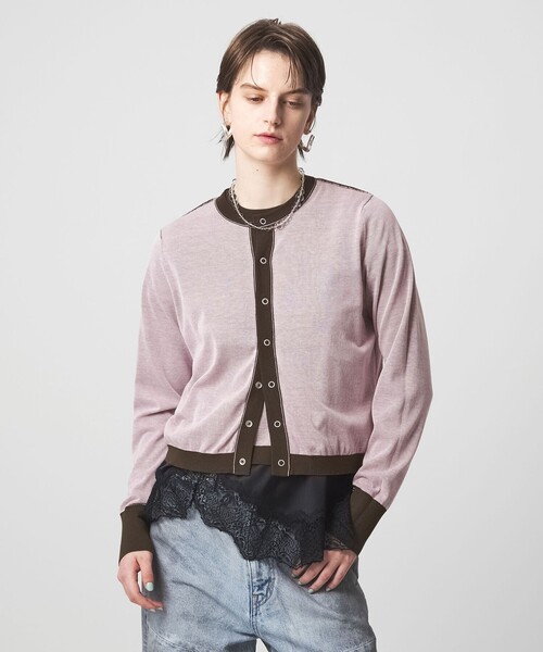 ASTRAET(アストラット)の「<ASTRAET>18G リバーシブル クルーネックカーディガン(カーディガン/ボレロ・レディース・ライトグレー/ダークブラウン/ネイビー・FREE)」の7枚目の写真