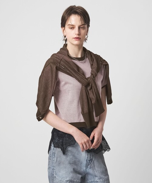 ASTRAET(アストラット)の「<ASTRAET>18G リバーシブル クルーネックカーディガン(カーディガン/ボレロ・レディース・ライトグレー/ダークブラウン/ネイビー・FREE)」の10枚目の写真