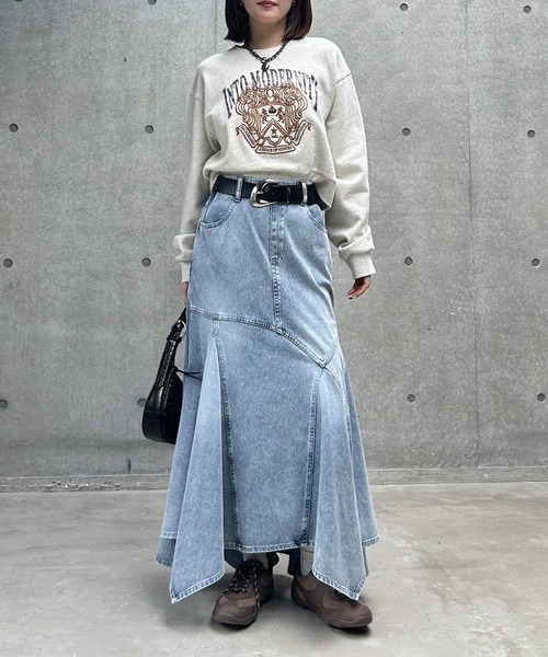 PAGEBOY(ページボーイ)の「<まるでデニム見え!/紫外線カット/接触冷感>マルデニイレヘムスカート(デニムスカート・レディース・ブラック/グレー系その他/ブルー系その他・FREE)」の20枚目の写真