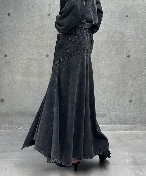 PAGEBOY(ページボーイ)の「<まるでデニム見え!/紫外線カット/接触冷感>マルデニイレヘムスカート(デニムスカート・レディース・ブラック/グレー系その他/ブルー系その他・FREE)」の10枚目の写真