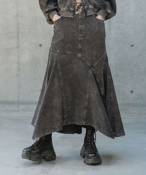 PAGEBOY(ページボーイ)の「<まるでデニム見え!/紫外線カット/接触冷感>マルデニイレヘムスカート(デニムスカート・レディース・ブラック/グレー系その他/ブルー系その他・FREE)」の14枚目の写真