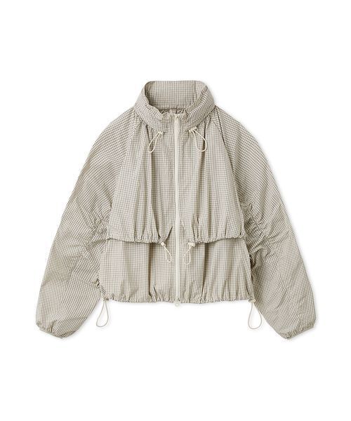 emmi（エミ）の「ドロストナイロンブルゾン/撥水【セットアップ対応】（ブルゾン・レディース・ブラック/チェック/ホワイト・F）」の5枚目の写真