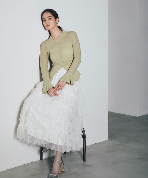 ARVELLIA(アルベリア)の「LAYERED TULLE SKIRT(スカート・レディース・アイボリー/ブラック/カーキ・M)」の5枚目の写真