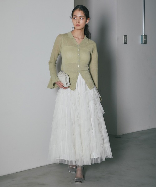ARVELLIA(アルベリア)の「LAYERED TULLE SKIRT(スカート・レディース・アイボリー/ブラック/カーキ・M)」の6枚目の写真