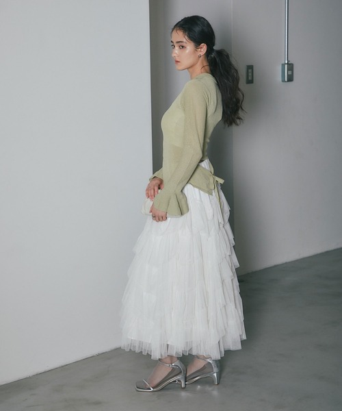 ARVELLIA(アルベリア)の「LAYERED TULLE SKIRT(スカート・レディース・アイボリー/ブラック/カーキ・M)」の7枚目の写真