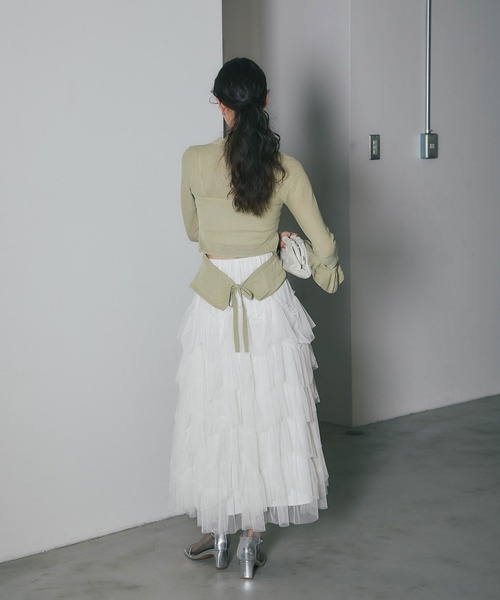 ARVELLIA(アルベリア)の「LAYERED TULLE SKIRT(スカート・レディース・アイボリー/ブラック/カーキ・M)」の8枚目の写真