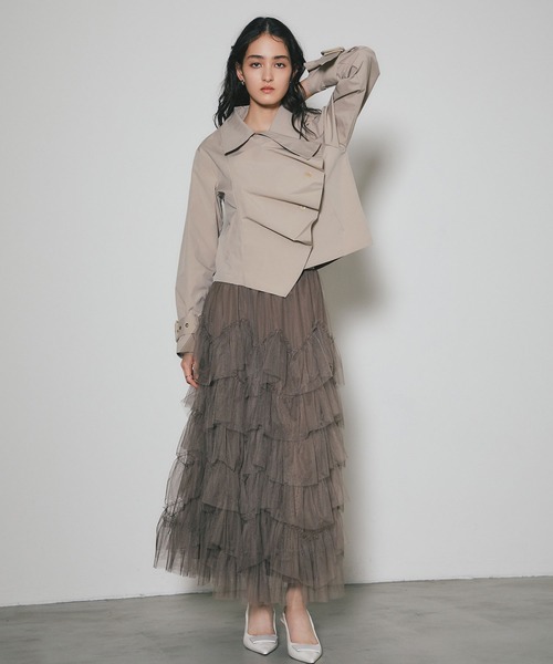 ARVELLIA(アルベリア)の「LAYERED TULLE SKIRT(スカート・レディース・アイボリー/ブラック/カーキ・M)」の12枚目の写真