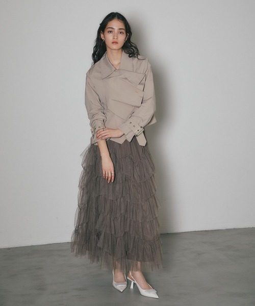 ARVELLIA(アルベリア)の「LAYERED TULLE SKIRT(スカート・レディース・アイボリー/ブラック/カーキ・M)」の15枚目の写真