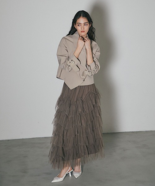 ARVELLIA(アルベリア)の「LAYERED TULLE SKIRT(スカート・レディース・アイボリー/ブラック/カーキ・M)」の18枚目の写真