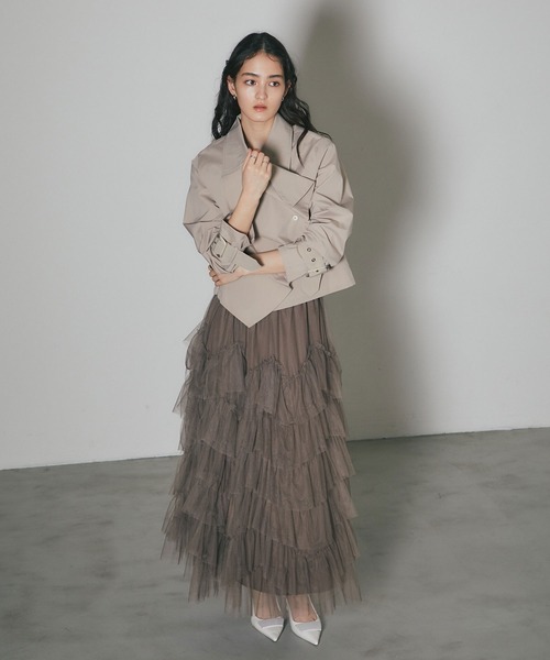 ARVELLIA(アルベリア)の「LAYERED TULLE SKIRT(スカート・レディース・アイボリー/ブラック/カーキ・M)」の19枚目の写真