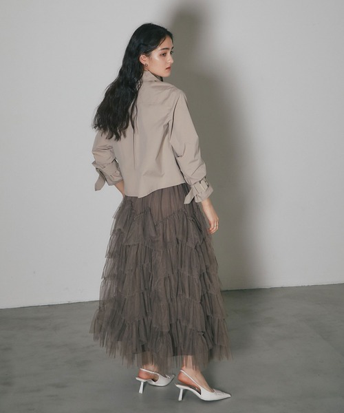 ARVELLIA(アルベリア)の「LAYERED TULLE SKIRT(スカート・レディース・アイボリー/ブラック/カーキ・M)」の20枚目の写真