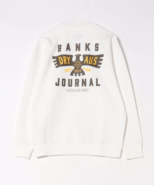 BANKS(バンクス)の「CREW / BANKS JOURNAL(バンクスジャーナル)スタンダードシルエット バッグプリント長袖クルーネックスウェットトレーナ(スウェット・メンズ・ブラック/ホワイト・MEDIUM/LARGE)」の3枚目の写真
