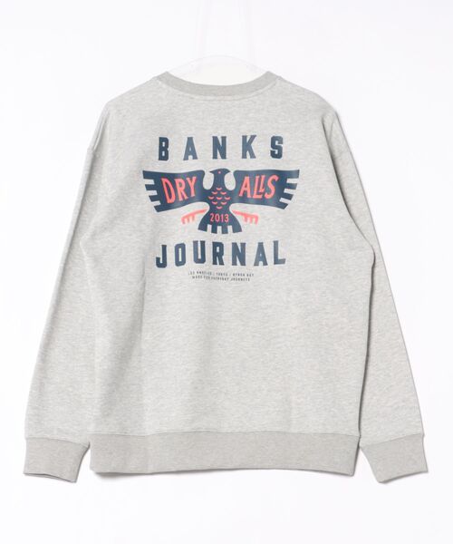 BANKS(バンクス)の「CREW / BANKS JOURNAL(バンクスジャーナル)スタンダードシルエット バッグプリント長袖クルーネックスウェットトレーナ(スウェット・メンズ・ブラック/ホワイト・MEDIUM/LARGE)」の5枚目の写真