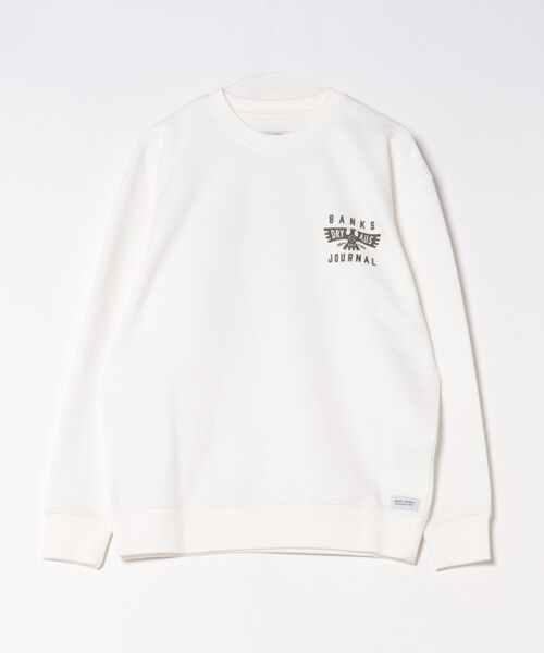BANKS（バンクス）の「CREW / BANKS JOURNAL(バンクスジャーナル)スタンダードシルエット バッグプリント長袖クルーネックスウェットトレーナ（スウェット・メンズ・ブラック/ホワイト/ヘザーグレー・MEDIUM/LARGE）」の10枚目の写真