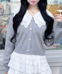 INGNI | レースフリル襟ニットカーディガン(カーディガン/ボレロ)