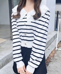 INGNI | レースフリル襟ニットカーディガン(カーディガン/ボレロ)