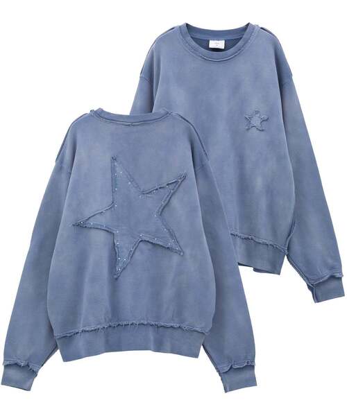 CONVERSE TOKYO（コンバーストウキョウ）の「STAR★ PATCH HOTFIX SWEAT（スウェット・レディース・パープル/ネイビー/ブラック・MEDIUM/SMALL）」の2枚目の写真
