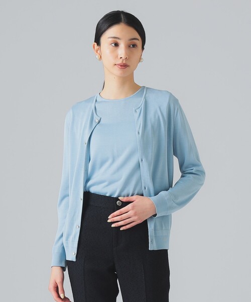 EFFE BEAMS（エッフェビームス）の「シルク クルーカーディガン（カーディガン/ボレロ・レディース・ブラック/サックスブルー/ブラウン系その他3・ONE SIZE）」の20枚目の写真