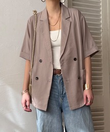 LBC（エルビーシー）の「リネンライクハーフスリーブジャケット（テーラードジャケット）」