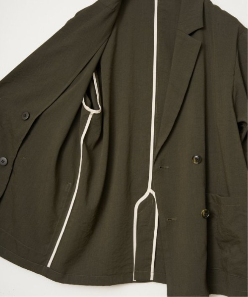 LBC(エルビーシー)の「リネンライクハーフスリーブジャケット(テーラードジャケット・レディース・チャコール/グレイッシュベージュ/ダークオリーブ・M)」の7枚目の写真