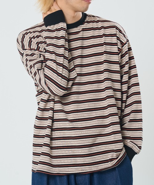 ROUGH TRADE(ラフトレード)の「ボーダーロンTEE(M1)(Tシャツ/カットソー・メンズ・ブラウン系/ブラック系/グリーン系・LARGE/X-LARGE/MEDIUM)」の2枚目の写真