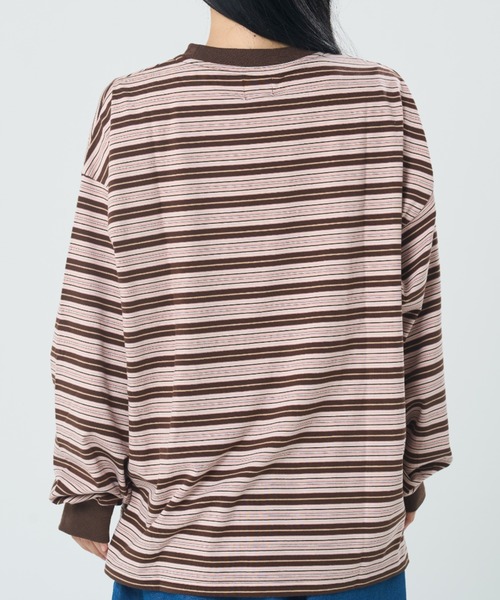 ROUGH TRADE(ラフトレード)の「ボーダーロンTEE(M1)(Tシャツ/カットソー・メンズ・ブラウン系/ブラック系/グリーン系・LARGE/X-LARGE/MEDIUM)」の13枚目の写真