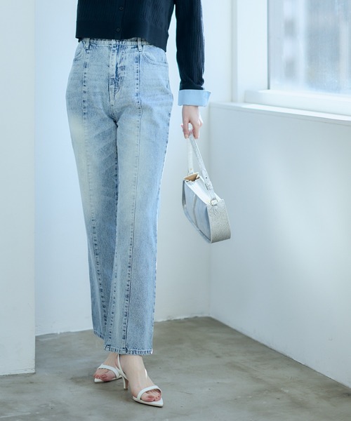 12Twelve Agenda(トゥエルブ アジェンダ)の「ステッチデザインストレートデニム(デニムパンツ・レディース・ブルー/グレー・S/M)」の15枚目の写真