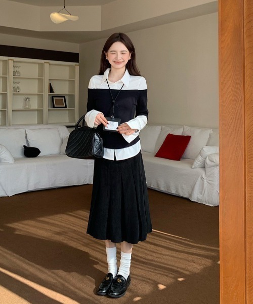 VIBGYOR(ヴィブジョー)の「【LAMPOON】シャツレイヤードトップス(その他トップス・レディース・ブラック・LARGE/MEDIUM/SMALL)」の7枚目の写真
