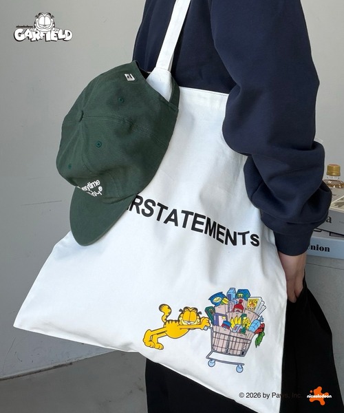 UNDERSTATEMENTs(アンダーステイトメント)の「【ユニセックス】ガーフィールドロゴトートバッグ(トートバッグ・メンズ・ブラック/ホワイト・FREE)」の1枚目の写真