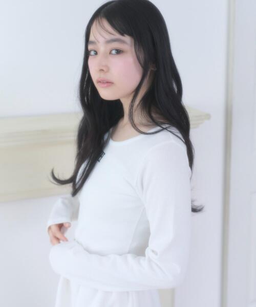 WEGO(ウィゴー)の「WEGO/【26年春新作】ワンポイントリブロンT(Tシャツ/カットソー・レディース・ブラック/ホワイト・FREE)」の9枚目の写真