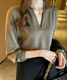 BACKYARD FAMILY（バックヤードファミリー）の「Vネックブラウス トップス オフイス mmvblouse23h（シャツ/ブラウス）」