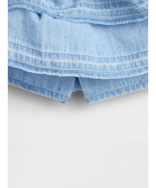 GAP(ギャップ)の「デニム ラッフルフリル ミニスカート・スコート (幼児・ベビー)(スカート・キッズ・ライトインディゴブルー・80cm/90cm/100cm/70cm/95cm/105cm/110cm)」の5枚目の写真
