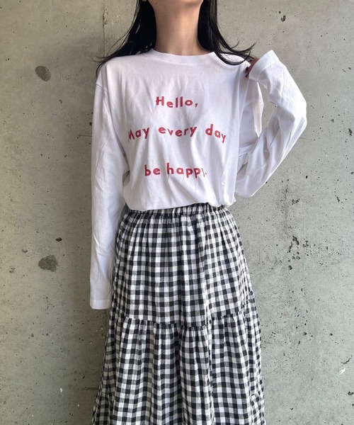 etta(エタ)の「ゆる文字ロンT/長袖Tシャツ(Tシャツ/カットソー・レディース・ホワイト・MEDIUM/SMALL/LARGE)」の8枚目の写真