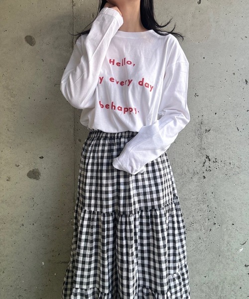 etta(エタ)の「ゆる文字ロンT/長袖Tシャツ(Tシャツ/カットソー・レディース・ホワイト・MEDIUM/SMALL/LARGE)」の9枚目の写真