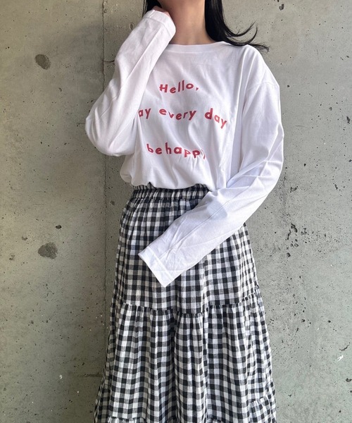 etta(エタ)の「ゆる文字ロンT/長袖Tシャツ(Tシャツ/カットソー・レディース・ホワイト・MEDIUM/SMALL/LARGE)」の10枚目の写真
